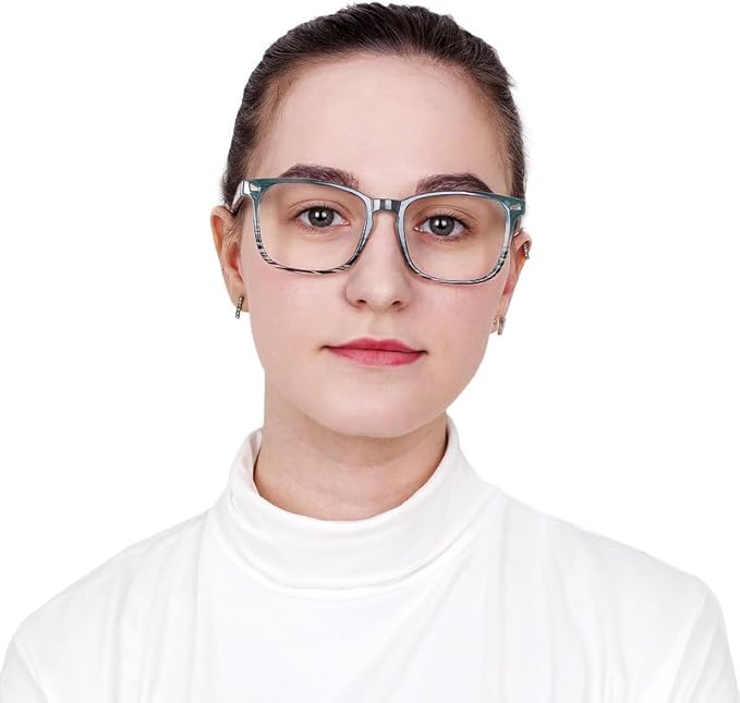 YEIN Bifocal Reading Glasses with Blue Light Blocking Lenses, Bifocal Reader for Women and Men, Vintage Square frame with Spring Hinge (+0.00/+1.25 magnification)