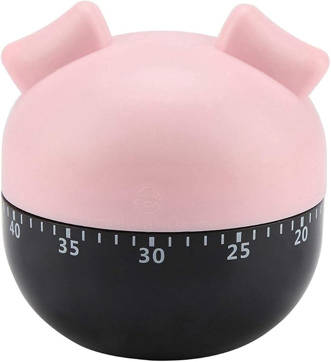 Cute Cartoon Pig Kitchen Timer,Mechanical Timers Counters,for Cooking Timing Tool Alarm Clock,Portable Alarm Clock Kitchen Cooking Tool()