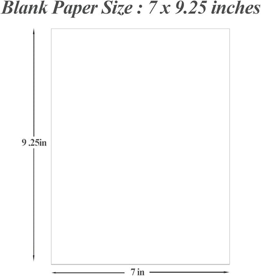 (3-Pack) 7" x 9.25" Blank Print Paper, 300Sheets/600Pages Classic Size Blank Loose-Leaf Paper, DIY Template Printing in Happy Planners