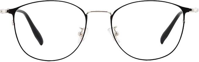 GUDVUE Blue Light Glasses, Computer/Gaming/TV/Phones Glasses for Women/men, Anti Glare/UV400/Eye Strain, Oval Black/Silver