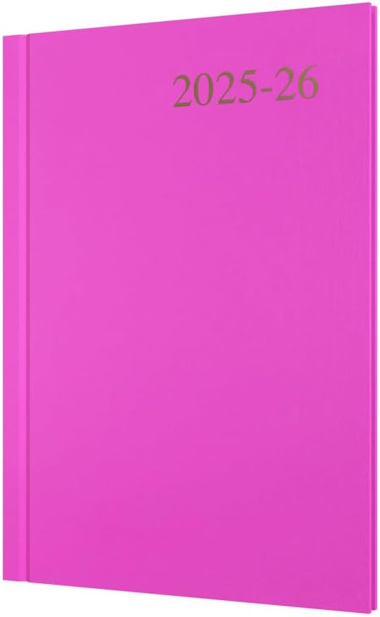 Collins 'Essentials' 12 Month Mid/Academic Year Planner, July 2025-July 2026 - ESSA53M.50-2526 -Week-to-View Diary, A5 Hard Cover, Pink