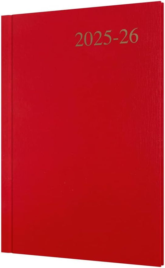 Collins 'Essentials' 12 Month Mid/Academic Year Planner, July 2025-July 2026 Week-to-View Appointments Diary, A5 Hard Cover, Red