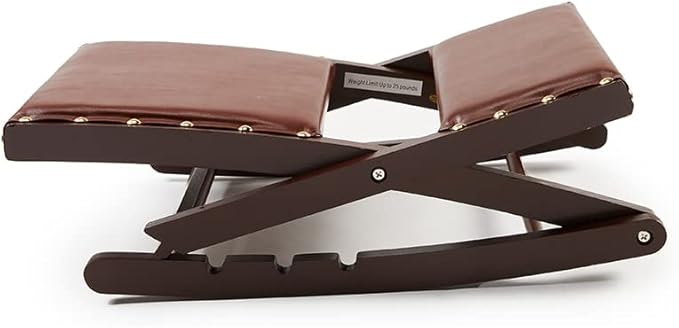 Foldable Upholstered Rocking Footrests - Brown