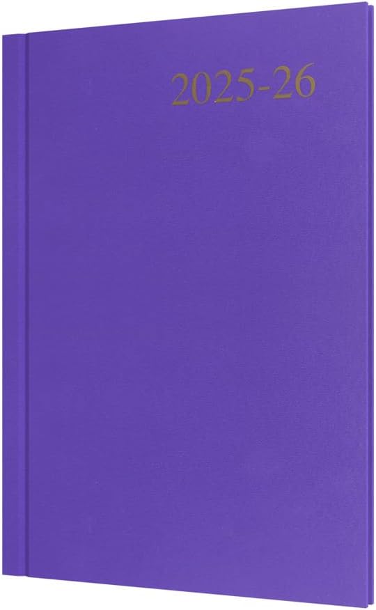 Collins 'Essentials' 12 Month Mid/Academic Year Planner, July 2025-July 2026 - ESSA53M.55-2526 - Week-to-View Diary, A5 Hard Cover, Purple