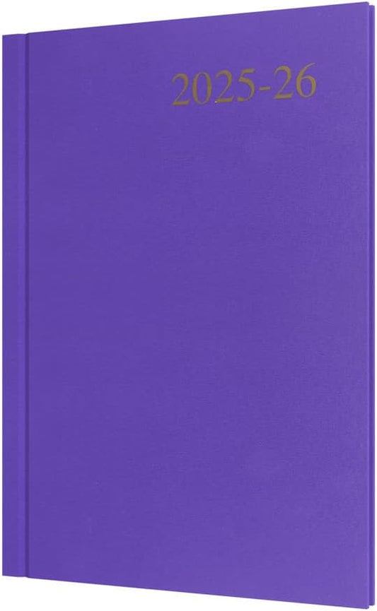 Collins 'Essentials' 12 Month Mid/Academic Year Planner, July 2025-July 2026 - ESSA53M.55-2526 - Week-to-View Diary, A5 Hard Cover, Purple