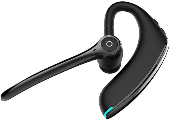 IHAO Bluetooth Earpiece Headphone Dual Noise Cancelling Mic Painless Open-Ear Handsfree Stereo Sound Left/Right Changeable Earhook Earphones for Driving/Business/Gym-Single Ear F910 Black