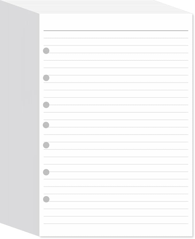 7-Hole Lined Filler Paper Pack of 300 Sheets for Mini Binders, College Ruled, 5-1/2" x 8-1/2", White