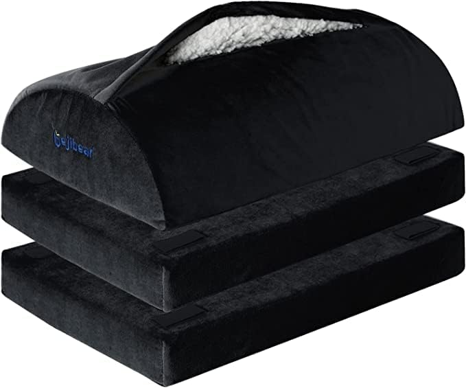 Foot Rest for Under Desk Foot Stool with 3 Adjustable Heights & Washable Cover Ergonomic Memory Foam Office Footrest Suitable for Office, Home and Car, Black