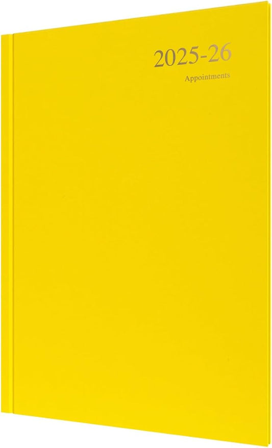 Collins 'Essentials' 12 Month Mid/Academic Year Planner, July 2025-July 2026 - ESSA43M.45-2526 -Week-to-View Appointments Diary, A4 Hard Cover, Yellow
