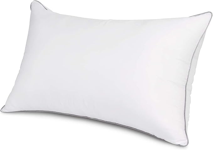 EDOW Soft Pillows for Sleeping (2 Pack),Supportive Down Alternative Polyester Micro-Fiber Filled Pillows, Brushed Cotton Cover, Machine Washable (White, Queen(20x30))