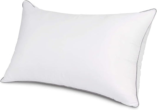 EDOW Soft Pillows for Sleeping (2 Pack),Supportive Down Alternative Polyester Micro-Fiber Filled Pillows, Brushed Cotton Cover, Machine Washable (White, Queen(20x30))