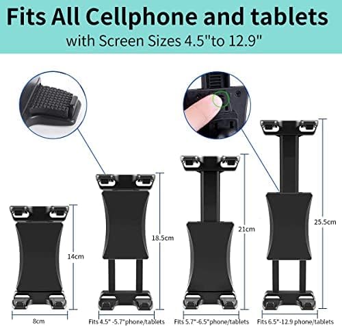 Yiting Tablet Stand, Bike Phone Holder for Indoor Gym Treadmill, Spinning Exercise Bicycle, Mic Stand, Cellphone Mount for iPad Pro, iPad, iPad mini/Air & Smartphones (4.7-12.9")