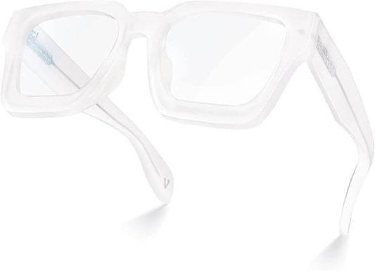 VISOONE Blue Light Blocking Glasses with TR90 Rectangle Frame and Chic Preppy Look for Women Men RIVER