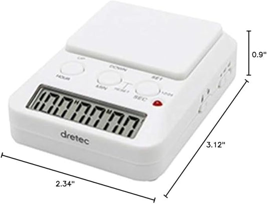 dretec Learning Timer, for Studying, Large Button, Count Function Until The Target Date, Translucent Black, Officially Tested in Japan(1 Starter AAA Battery Included)