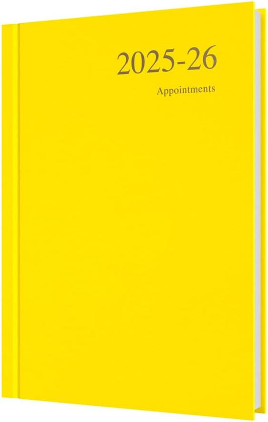 Collins 'Essentials' 12 Month Mid/Academic Year Planner, July 2025-July 2026 Day-to-Page Appointments Diary, A5 Hard Cover, Yellow