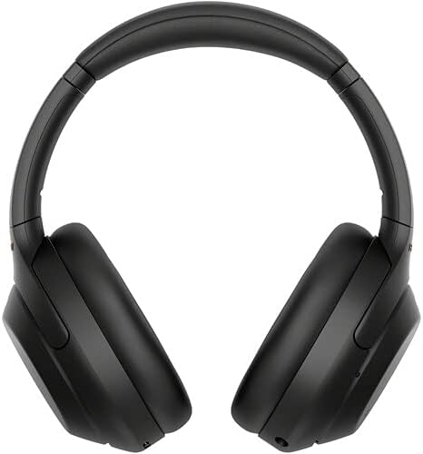 Sony WH-1000XM4 Wireless Noise Canceling Overhead Headphones with Mic for Phone-Call, Voice Control, Black, with USB Wall Adapter and Microfiber Cleaning Cloth - Bundle
