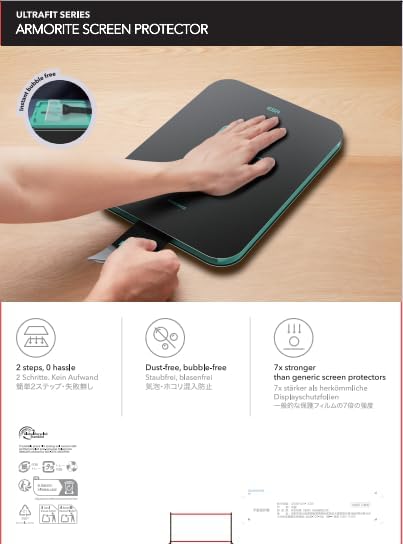 ESR 2 Pack Armorite Screen Protector for iPad Pro 11 Inch M4 2024 (5th Generation), 9H Hardness Tempered Glass Film with UltraFit Tray, Military Grade, HD Clarity, Dust and Bubble Free