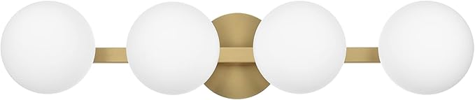Bathroom Vanity Light Fixtures, Modern 4 Lights Globe Wall Sconce Lighting Aged Brass, Porch Wall Mount Light Fixture for Bathroom, Mirror Cabinets Hallway Stairs (Aged Brass, 4-Light)