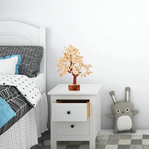 FASHIONZAADI Citrine Crystal, Reiki Tree, Artificial Tree, Citrine Stone, Spiritual Decor, Living Room Decor, Money Tree, Meditation Gifts, Citrine Crystal