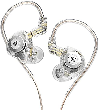 KZ EDX PRO in Ear Earphones 10mm Dual Magnetic Dynamic Driver HiFi Deep Bass Wired Earbuds with 5N OFC 2pin Detachable cable for Drummer Musicians Singer Stage Workout Sport Earbuds(White without Mic)