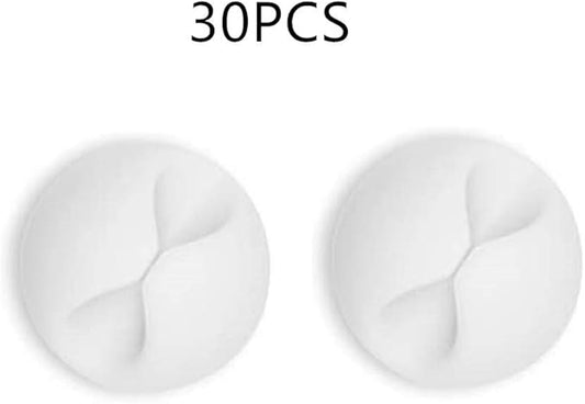 Cable Clips, Sticky Compact Cable Holders for Cord Organization with Strong Adhesive Backing for Power Cables, Phone Chargers, USB Cables - 30 PCS