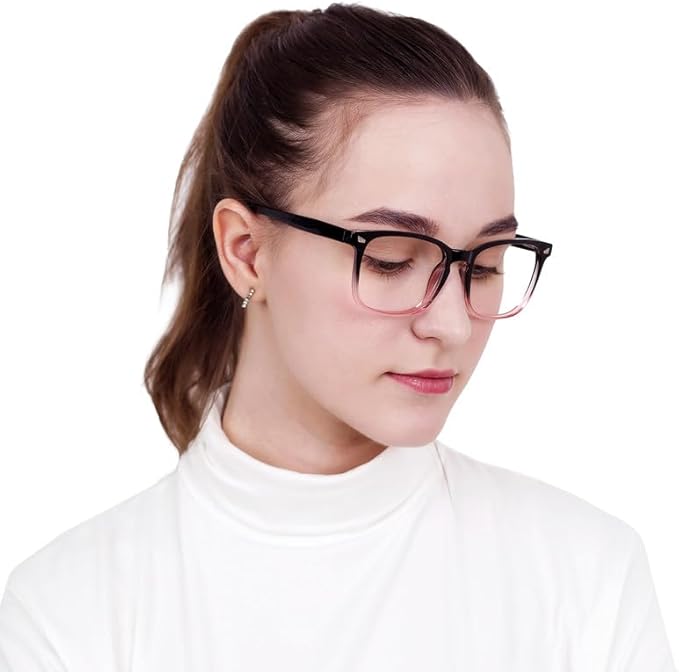 YEIN Bifocal Reading Glasses with Blue Light Blocking Lenses, Bifocal Reader for Women and Men, Vintage Square frame with Spring Hinge (+0.75/+3.50 magnification)