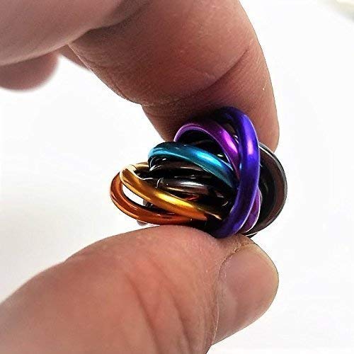 Möbii Fidget Ball (Solid Color): Quiet Mobius ADHD Anxiety Stim Stress Relief Toy Tool for Home Travel Office or Desk (Small, Full, Sable Rose)