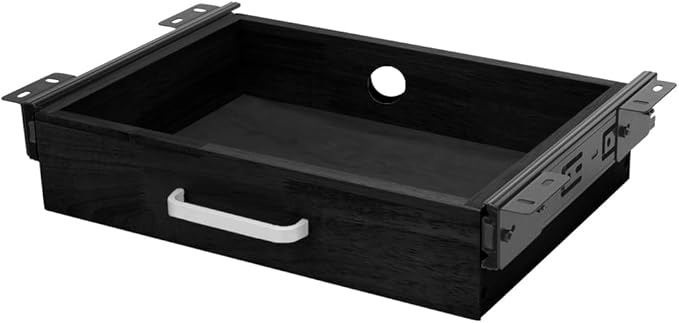 Upgrade Wood Under Desk Mounted Sliding Pull-out Drawer, Ball-Bearing Slides Under Desk Drawer Storage Organizer, Hanging Drawers for Desk, Hidden Desktop Organizer for Office Desks, Tables - Black