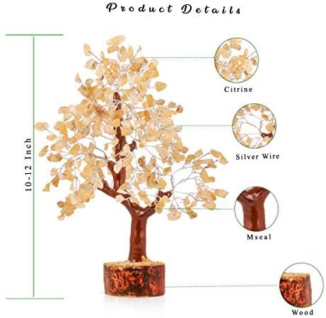 FASHIONZAADI Citrine Crystal, Reiki Tree, Artificial Tree, Citrine Stone, Spiritual Decor, Living Room Decor, Money Tree, Meditation Gifts, Citrine Crystal