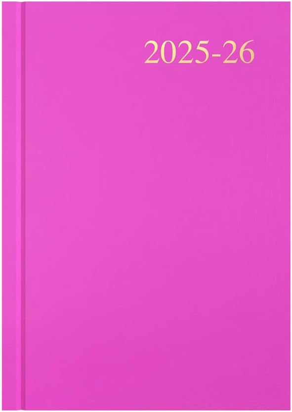 Collins 'Essentials' 12 Month Mid/Academic Year Planner, July 2025-July 2026 - ESSA53M.50-2526 -Week-to-View Diary, A5 Hard Cover, Pink