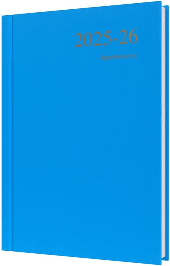 Collins 'Essentials' 12 Month Mid/Academic Year Planner, July 2025-July 2026 - ESSA51M.57-2526 - Day-to-Page Appointments Diary, A5 Hard Cover, Light Blue