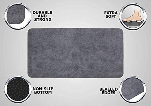Mabel Home Anti Fatigue Floor Mat- 3 Size(20x32 & 20x39 & 24x70),16 Colors - Standing Desk Mat-Kitchen Floor Mat-Stain ResistantHome Non-Slip Bottom, Extra Soft (Grey, 20" x 32")