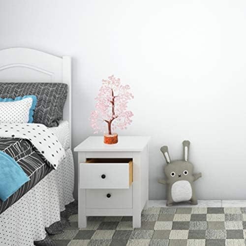 FASHIONZAADI Rose Quartz Crystal Tree of Life for Women Office Decor, Good Luck, Money, Meditation, Positivity, Handmade Healing Crystal Stones Bonsai Tree Spiritual Birthday Gifts for Women