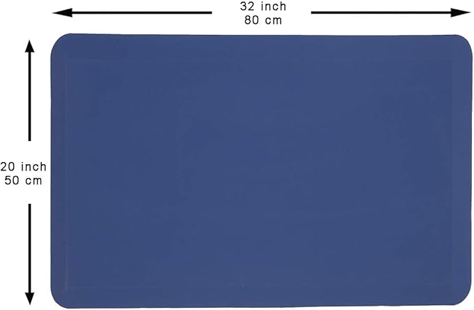Mabel Home Anti Fatigue Floor Mat- 3 Size(20x32 & 20x39 & 24x70),16 Colors - Standing Desk Mat-Kitchen Floor Mat-Stain ResistantHome Non-Slip Bottom, Extra Soft (Azul, 20" x 32")