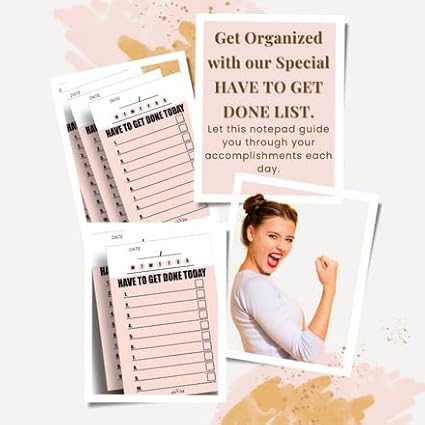 To Do List Planner - Small Convenient Scratch Pad, Have To Get Done Today, Priority To Do Pad, Pink Notepad, 4" x 6", 2 Pads (25 Tear-Off Sheets Each)