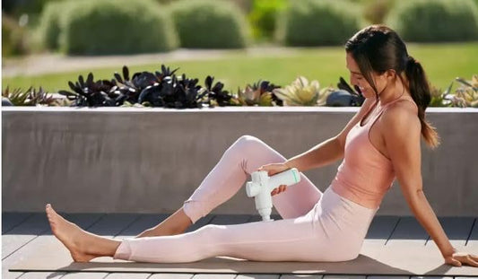 Hyperice Hypervolt Go 2 - Arctic Grey - Featuring Quiet Glide Technology - Handheld Percussion Massage Gun - 3 Speeds, 2 Interchangeable Heads - Helps Relieve Sore Muscles and Stiffness - FSA and HSA