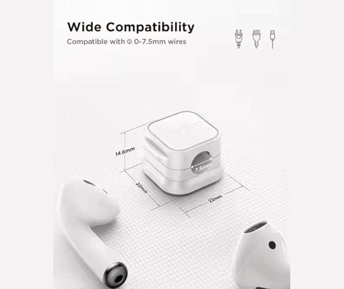 12-Pack Adhesive Cord Holders, Smooth & Adjustable Cable Clips for Desk Management, Wire Holder & Keeper, Cord Organizer for Home, Office, Desk, Phone, Car, Wall, Desktop, Nightstand (White)