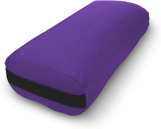 Bean Products Yoga Bolster - Made In The USA With Eco Friendly Materials - Round or Rectangular Support Cushions That Elevate Your Practice - Natural Cotton