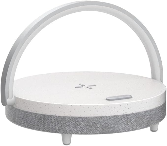 EZVALO Gift for Her, Music Table Lamp with Wireless Charger, 4 in 1 Touch Bedside Lamp, Portable Bluetooth Speaker, Phone Holder, Dimmable LED Night Lights Birthday Gifts for Women, Men, Dad, Mom