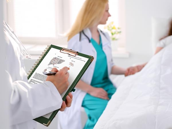 Ospelelf Clipboard with Storage 8.5 X 11，Padfolio Organizer, Spiral Portfolio Letter Size with Notepad, Pen Holder, 5 Extra Folder Divider Pages, Elastic Closure Office Essentials (Christmas Green)