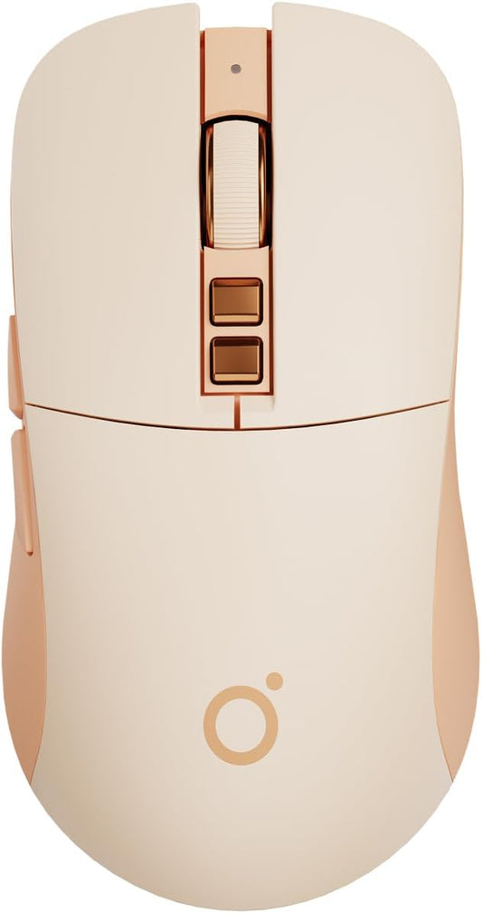 EWEADN G309 Wireless Computer Mouse,2.4G&Bluetooth Ergonomic Cordless Mice with 4000 DPI,5 Adjustment Levels,Cute and Portable Mouse for Laptops, PC and More,7 Buttons Office USB Mice-Pink