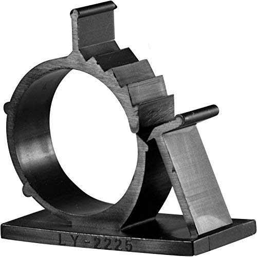 Cable Clips, GLE2016 Self-Adhesive Wire Holder Cable Organizer Cord Management Clamps with Adjustable Backed 20 Pack Black