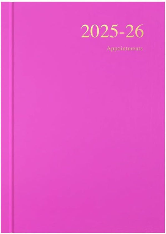 Collins 'Essentials' 12 Month Mid/Academic Year Planner, July 2025-July 2026 Day-to-Page Appointments Diary, A5 Hard Cover, Pink