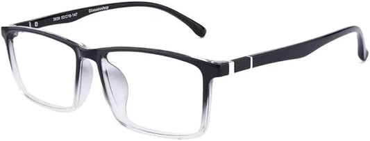 GUDVUE Mens Blue Light Glasses Rectangle Computer Glasses Gaming Glasses, Black/Crystal PRO