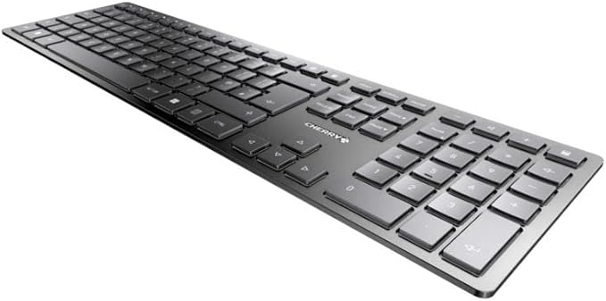 Cherry KW 9100 Slim Wireless Keyboard Rechargeable with SX Scissor Mechanism, Silent keystroke Quiet Typing with Thin Design for Work or Home Office.