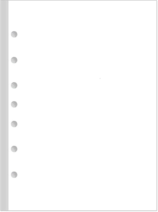 Mini Binder Filler Paper for 3 or 7 Ring Binders - 100 Sheets/200 Pages Loose Leaf Blank Refills, Desk Size 4, 100gsm Paper, 5.8" x 8.5"