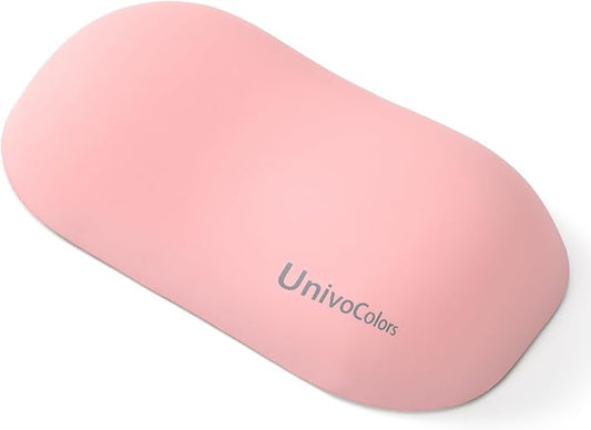 UnivoColors Design-Wave Wrist Rest, Artificial Sheepskin+Memory Foam+Ergonomic+Anti-Slip Gel, Resilience Support During Work and Gaming,Mouse Accessory,Pink