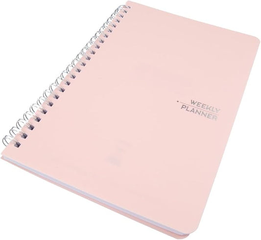 Craft County Weekly Planner – Undated Spiral Bound Planner Covering 52 Weeks – Keep Track of All Your Projects – Pink