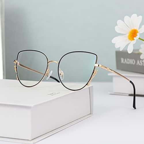 GUDVUE Oversized Blue Light Glasses, Computer Reading/Gaming/Phones Glasses, Anti Glare/UV400/Eye Strain, Large Square Frame