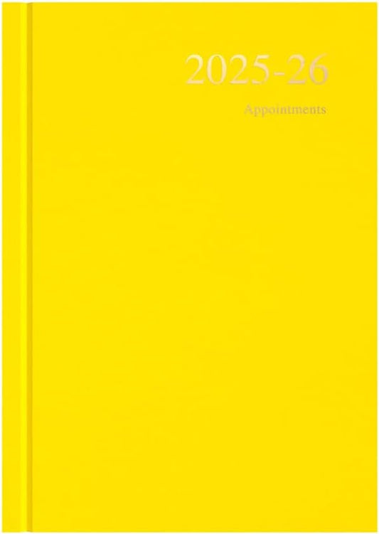 Collins 'Essentials' 12 Month Mid/Academic Year Planner, July 2025-July 2026 Day-to-Page Appointments Diary, A5 Hard Cover, Yellow
